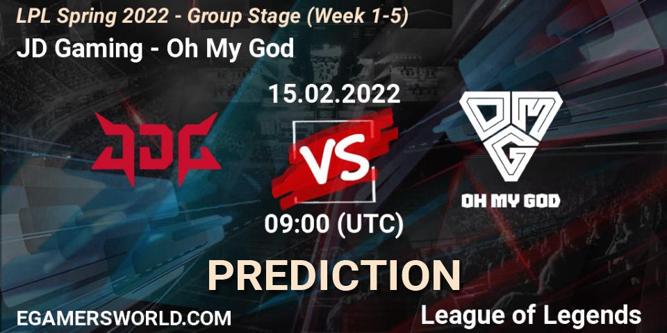 Prognose für das Spiel JD Gaming VS Oh My God. 15.02.22. LoL - LPL Spring 2022 - Group Stage (Week 1-5)