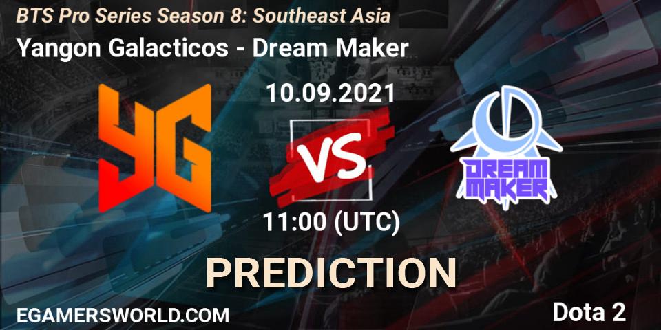 Prognose für das Spiel Yangon Galacticos VS Dream Maker. 10.09.2021 at 11:26. Dota 2 - BTS Pro Series Season 8: Southeast Asia