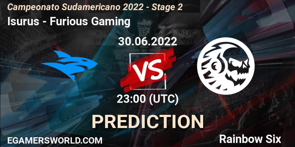 Prognose für das Spiel Isurus VS Furious Gaming. 30.06.2022 at 23:00. Rainbow Six - Campeonato Sudamericano 2022 - Stage 2