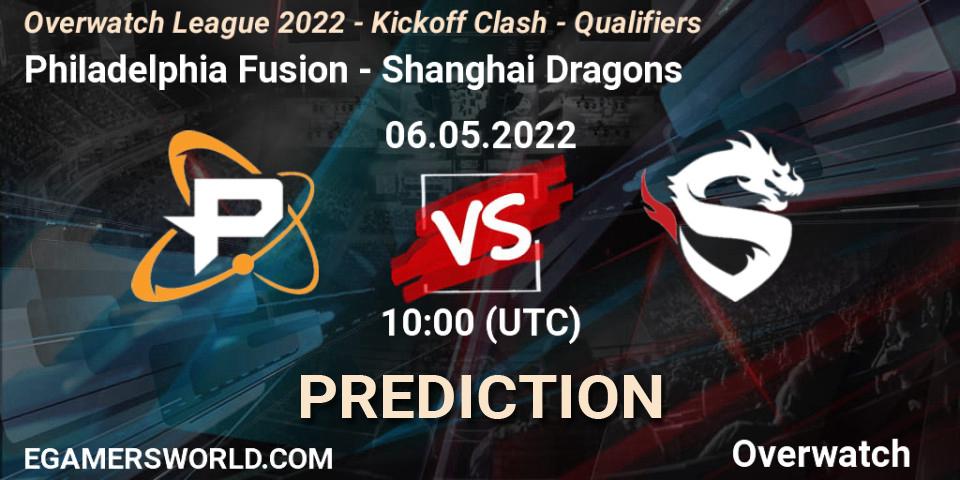 Prognose für das Spiel Philadelphia Fusion VS Shanghai Dragons. 20.05.22. Overwatch - Overwatch League 2022 - Kickoff Clash - Qualifiers