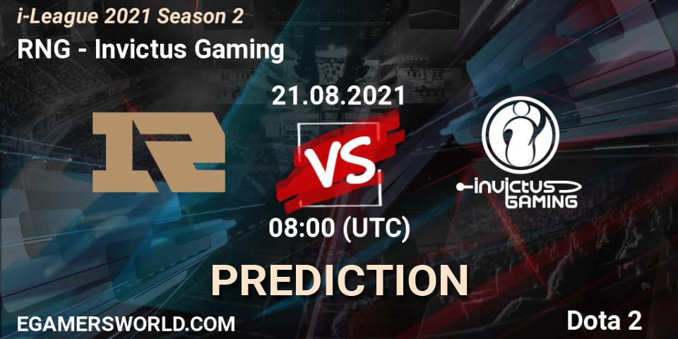 Prognose für das Spiel RNG VS Invictus Gaming. 21.08.21. Dota 2 - i-League 2021 Season 2