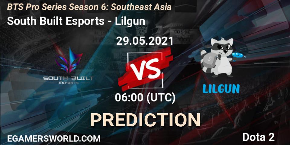Prognose für das Spiel South Built Esports VS Lilgun. 29.05.2021 at 06:00. Dota 2 - BTS Pro Series Season 6: Southeast Asia