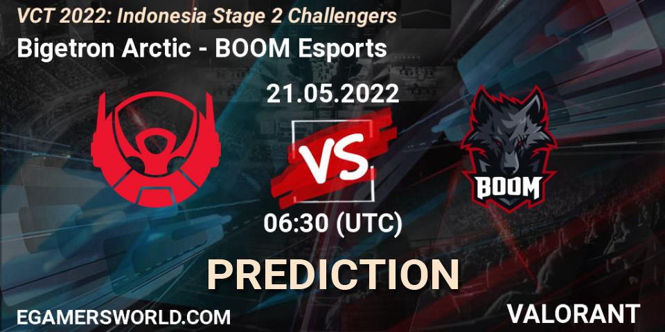 Prognose für das Spiel Bigetron Arctic VS BOOM Esports. 21.05.2022 at 07:00. VALORANT - VCT 2022: Indonesia Stage 2 Challengers