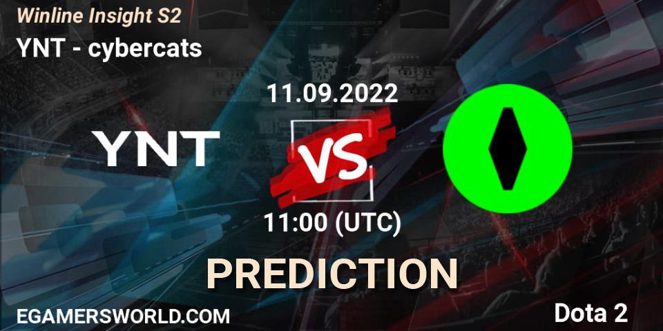 Prognose für das Spiel YNT VS cybercats. 11.09.2022 at 11:04. Dota 2 - Winline Insight S2