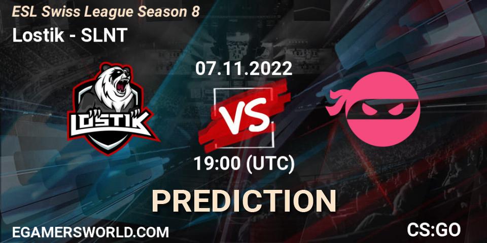 Prognose für das Spiel Lostik VS SLNT. 07.11.2022 at 19:00. Counter-Strike (CS2) - ESL Swiss League Season 8