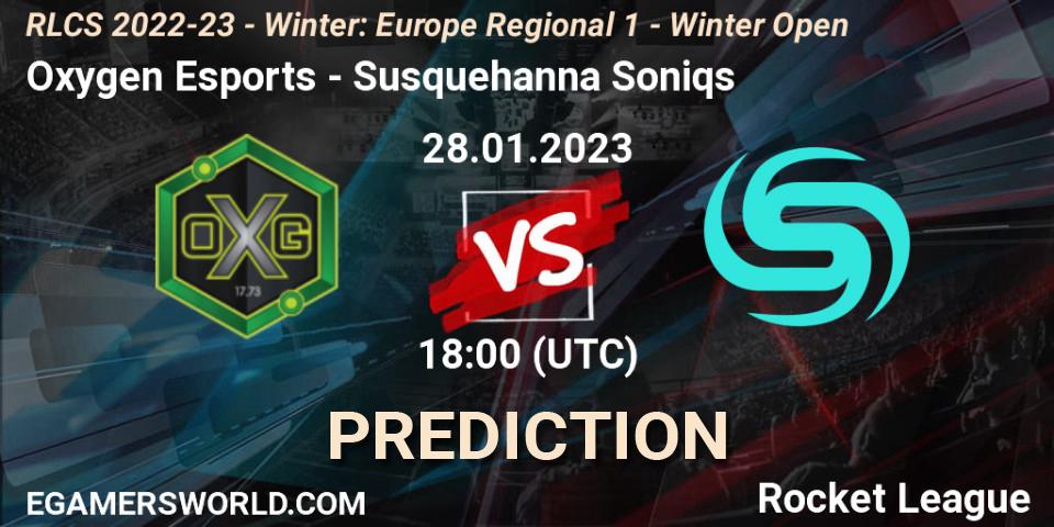 Prognose für das Spiel Oxygen Esports VS Susquehanna Soniqs. 28.01.23. Rocket League - RLCS 2022-23 - Winter: Europe Regional 1 - Winter Open