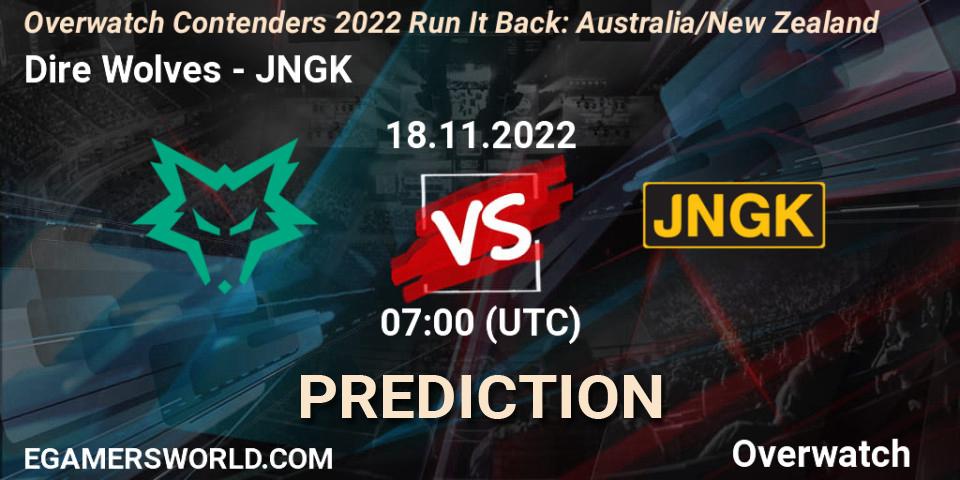 Prognose für das Spiel Dire Wolves VS JNGK. 18.11.2022 at 07:00. Overwatch - Overwatch Contenders 2022 - Australia/New Zealand - November