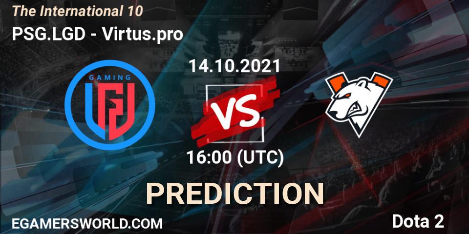 Prognose für das Spiel PSG.LGD VS Virtus.pro. 14.10.21. Dota 2 - The Internationa 2021