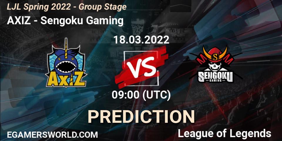Prognose für das Spiel AXIZ VS Sengoku Gaming. 18.03.22. LoL - LJL Spring 2022 - Group Stage
