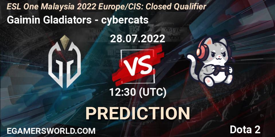 Prognose für das Spiel Gaimin Gladiators VS cybercats. 28.07.2022 at 12:30. Dota 2 - ESL One Malaysia 2022 Europe/CIS: Closed Qualifier