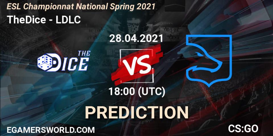 Prognose für das Spiel TheDice VS LDLC. 28.04.21. CS2 (CS:GO) - ESL Championnat National Spring 2021
