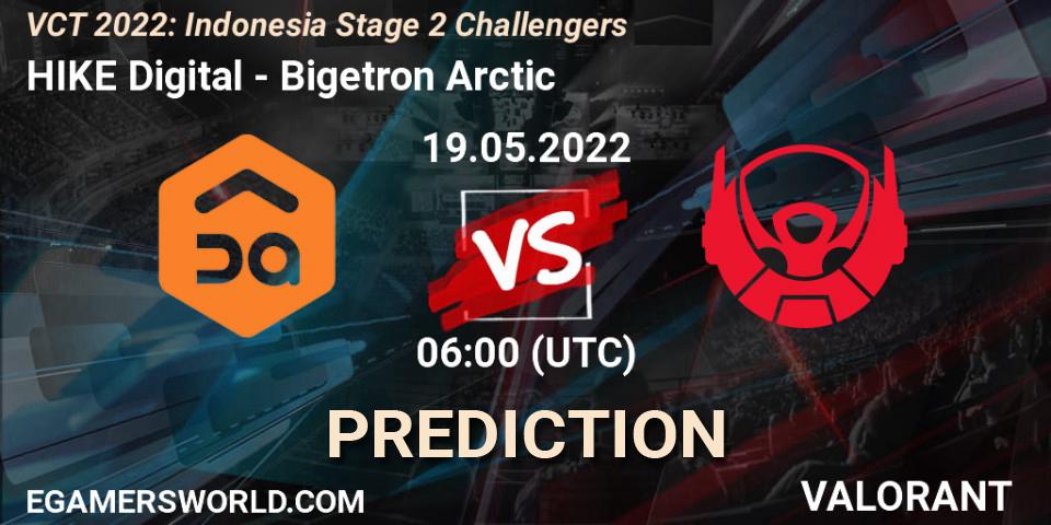Prognose für das Spiel HIKE Digital VS Bigetron Arctic. 19.05.2022 at 06:00. VALORANT - VCT 2022: Indonesia Stage 2 Challengers