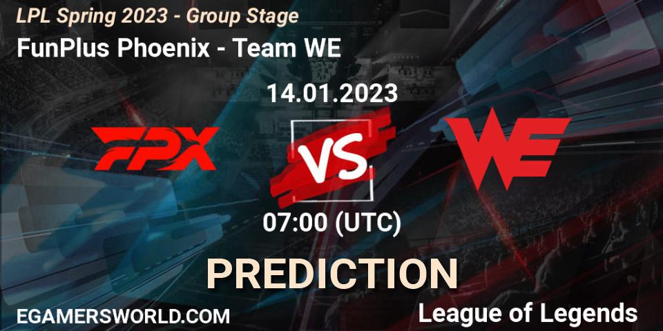 Prognose für das Spiel FunPlus Phoenix VS Team WE. 14.01.23. LoL - LPL Spring 2023 - Group Stage