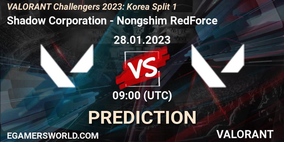 Prognose für das Spiel Shadow Corporation VS Nongshim RedForce. 28.01.23. VALORANT - VALORANT Challengers 2023: Korea Split 1