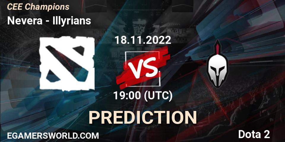 Prognose für das Spiel Nevera VS Illyrians. 18.11.22. Dota 2 - CEE Champions
