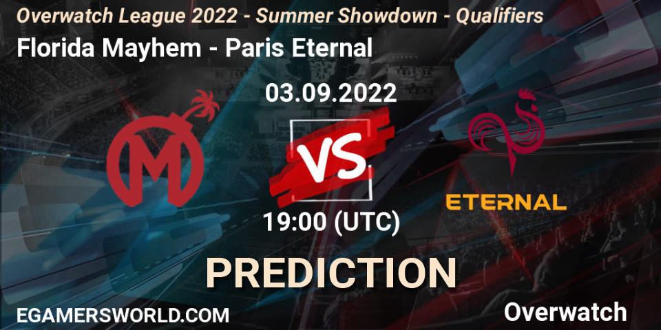 Prognose für das Spiel Florida Mayhem VS Paris Eternal. 03.09.22. Overwatch - Overwatch League 2022 - Summer Showdown - Qualifiers