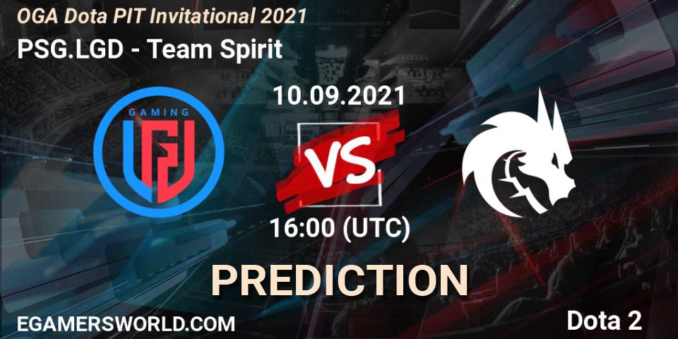 Prognose für das Spiel PSG.LGD VS Team Spirit. 10.09.2021 at 16:01. Dota 2 - OGA Dota PIT Invitational 2021