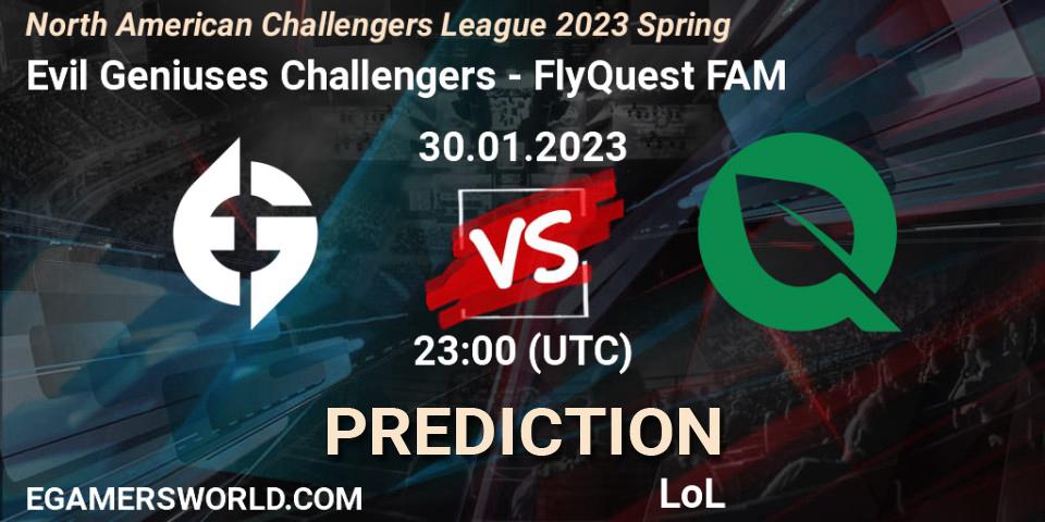 Prognose für das Spiel Evil Geniuses Challengers VS FlyQuest FAM. 30.01.23. LoL - NACL 2023 Spring - Group Stage