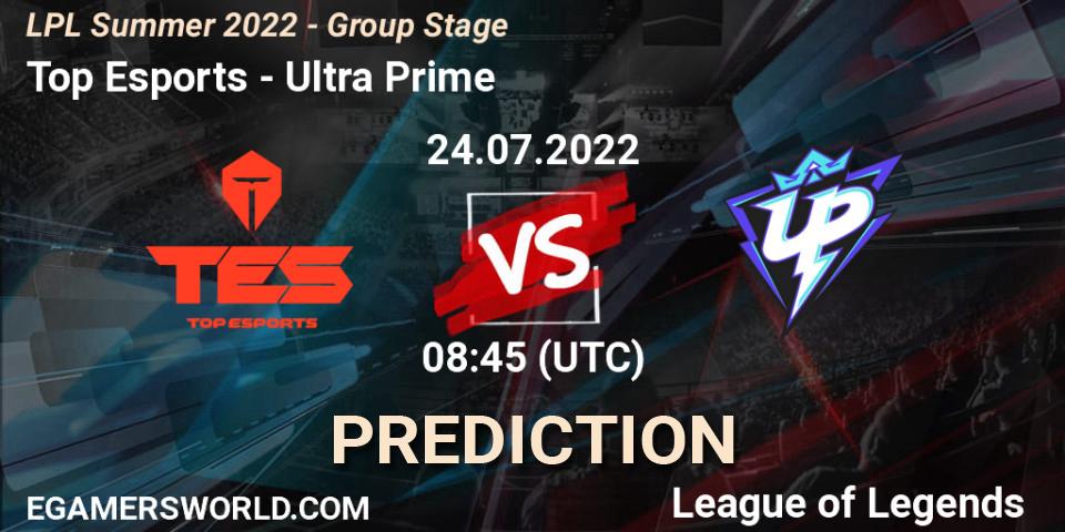 Prognose für das Spiel Top Esports VS Ultra Prime. 24.07.2022 at 09:00. LoL - LPL Summer 2022 - Group Stage