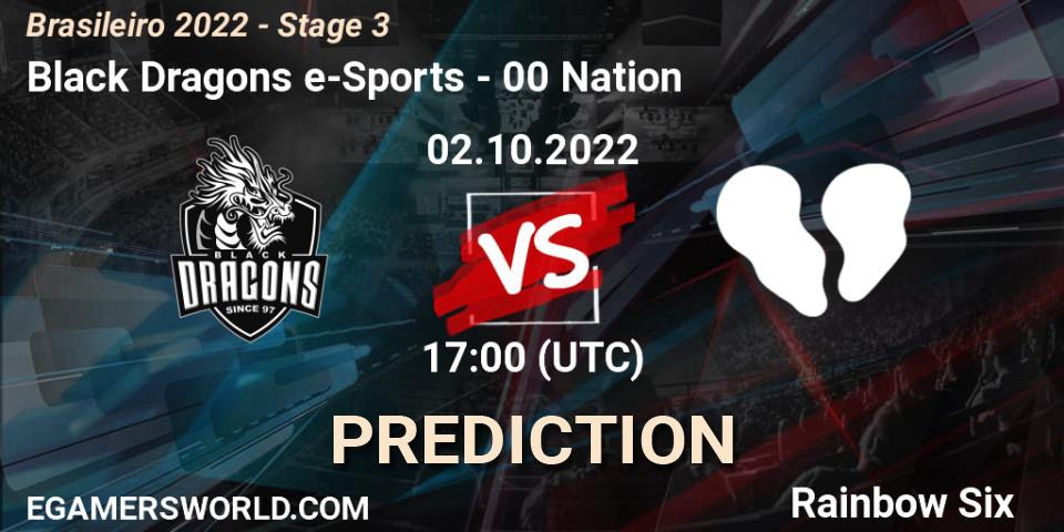 Prognose für das Spiel Black Dragons e-Sports VS 00 Nation. 02.10.22. Rainbow Six - Brasileirão 2022 - Stage 3
