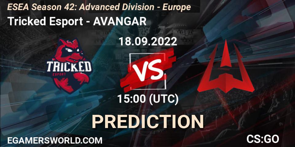 Prognose für das Spiel Tricked Esport VS AVANGAR. 18.09.2022 at 15:00. Counter-Strike (CS2) - ESEA Season 42: Advanced Division - Europe