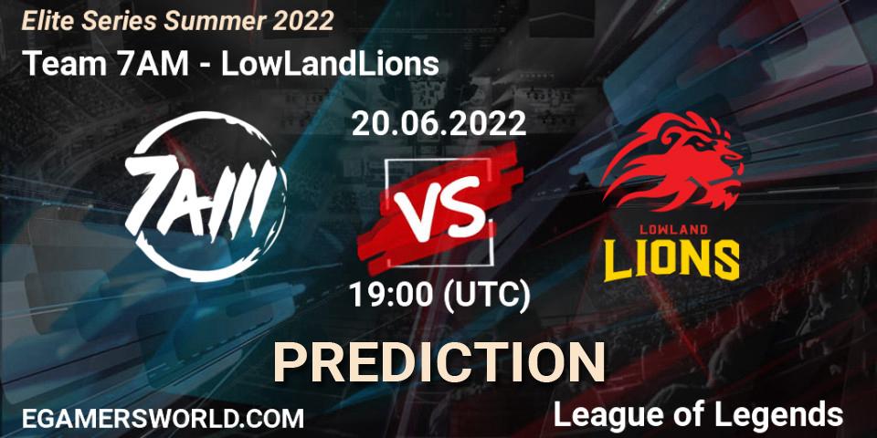 Prognose für das Spiel Team 7AM VS LowLandLions. 20.06.22. LoL - Elite Series Summer 2022