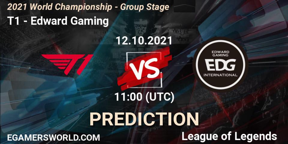 Prognose für das Spiel T1 VS Edward Gaming. 12.10.21. LoL - 2021 World Championship - Group Stage
