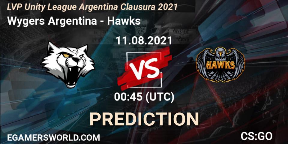 Prognose für das Spiel Wygers Argentina VS Hawks. 11.08.2021 at 00:45. Counter-Strike (CS2) - LVP Unity League Argentina Clausura 2021