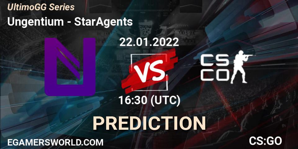 Prognose für das Spiel Ungentium VS StarAgents. 22.01.2022 at 16:30. Counter-Strike (CS2) - UltimoGG Series