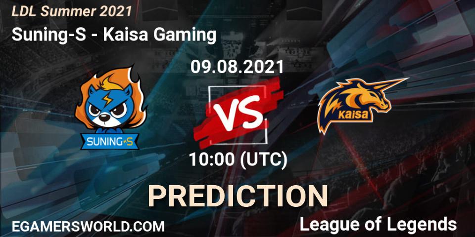 Prognose für das Spiel Suning-S VS Kaisa Gaming. 09.08.21. LoL - LDL Summer 2021