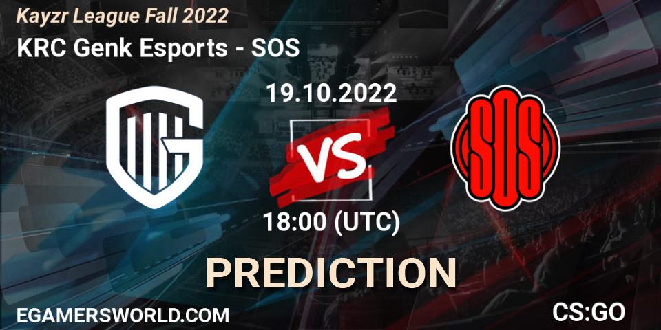 Prognose für das Spiel KRC Genk Esports VS SOS. 19.10.2022 at 18:00. Counter-Strike (CS2) - Kayzr League Fall 2022