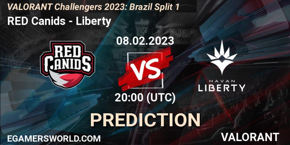 Prognose für das Spiel RED Canids VS Liberty. 08.02.23. VALORANT - VALORANT Challengers 2023: Brazil Split 1
