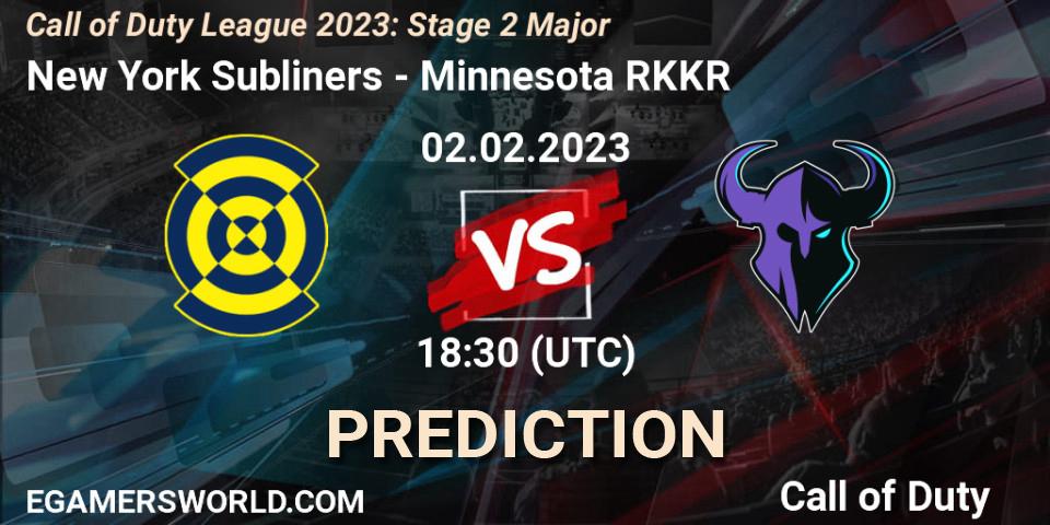 Prognose für das Spiel New York Subliners VS Minnesota RØKKR. 02.02.23. Call of Duty - Call of Duty League 2023: Stage 2 Major