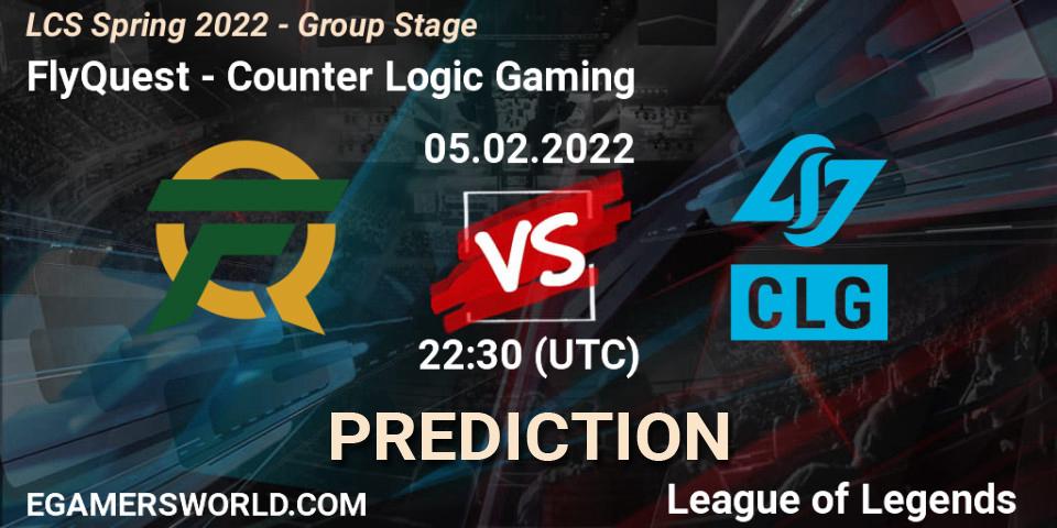 Prognose für das Spiel FlyQuest VS Counter Logic Gaming. 05.02.22. LoL - LCS Spring 2022 - Group Stage