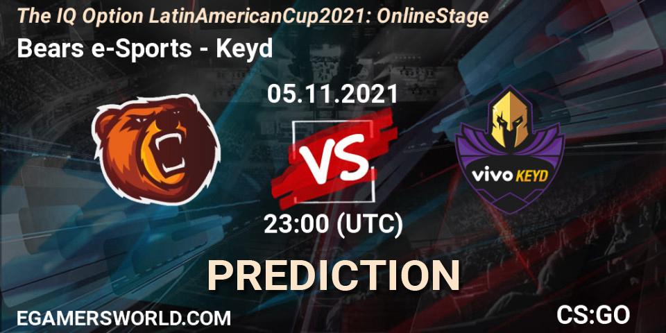 Prognose für das Spiel Bears e-Sports VS Keyd. 05.11.21. CS2 (CS:GO) - The IQ Option Latin American Cup 2021: Online Stage