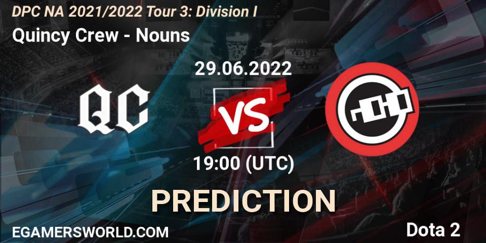 Prognose für das Spiel Quincy Crew VS Nouns. 29.06.22. Dota 2 - DPC NA 2021/2022 Tour 3: Division I