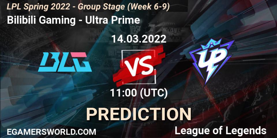 Prognose für das Spiel Bilibili Gaming VS Ultra Prime. 14.03.2022 at 11:00. LoL - LPL Spring 2022 - Group Stage (Week 6-9)