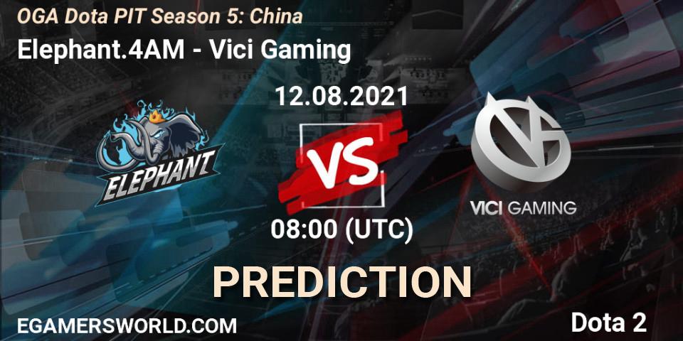 Prognose für das Spiel Elephant.4AM VS Vici Gaming. 12.08.2021 at 08:03. Dota 2 - OGA Dota PIT Season 5: China