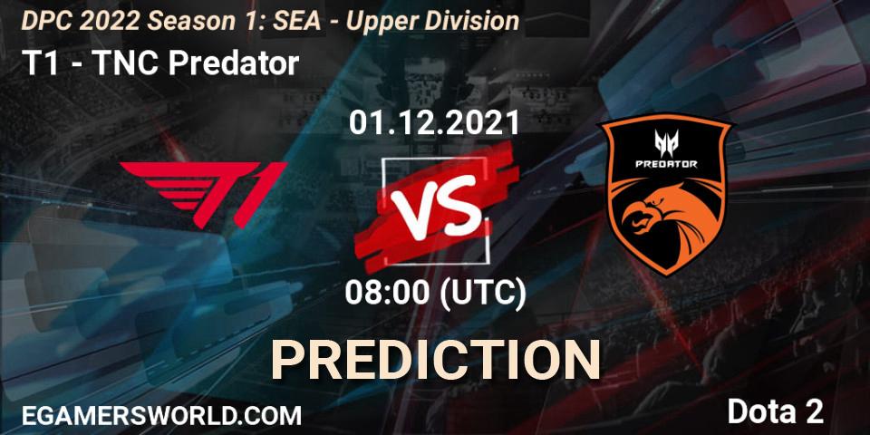 Prognose für das Spiel T1 VS TNC Predator. 01.12.2021 at 08:05. Dota 2 - DPC 2022 Season 1: SEA - Upper Division