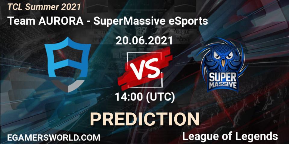 Prognose für das Spiel Team AURORA VS SuperMassive eSports. 20.06.21. LoL - TCL Summer 2021