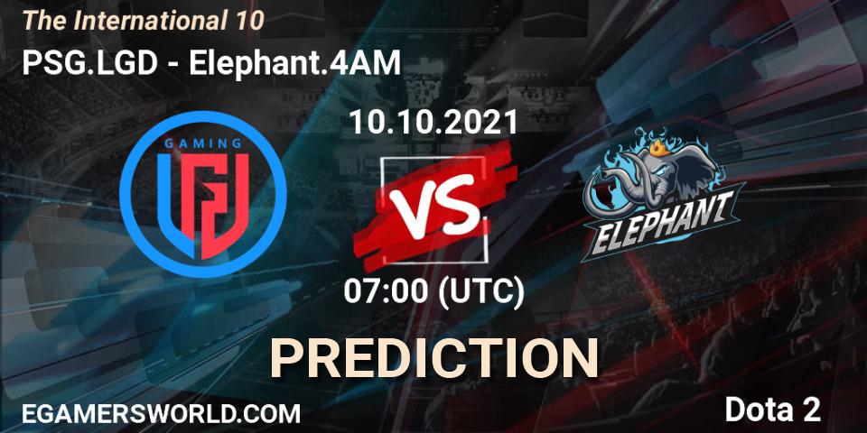 Prognose für das Spiel PSG.LGD VS Elephant.4AM. 10.10.2021 at 07:00. Dota 2 - The Internationa 2021