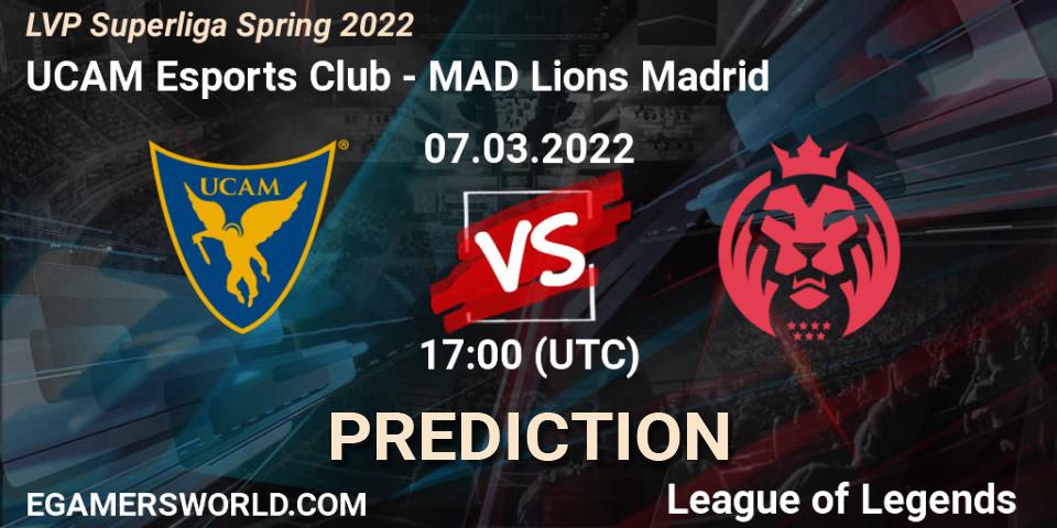 Prognose für das Spiel UCAM Esports Club VS MAD Lions Madrid. 07.03.2022 at 17:00. LoL - LVP Superliga Spring 2022