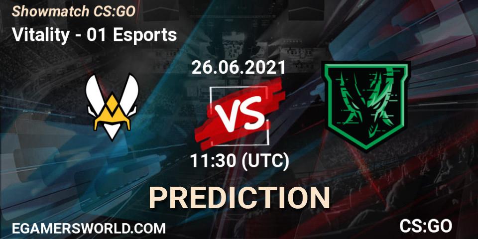 Prognose für das Spiel Vitality VS 01 Esports. 26.06.2021 at 11:30. Counter-Strike (CS2) - Showmatch CS:GO