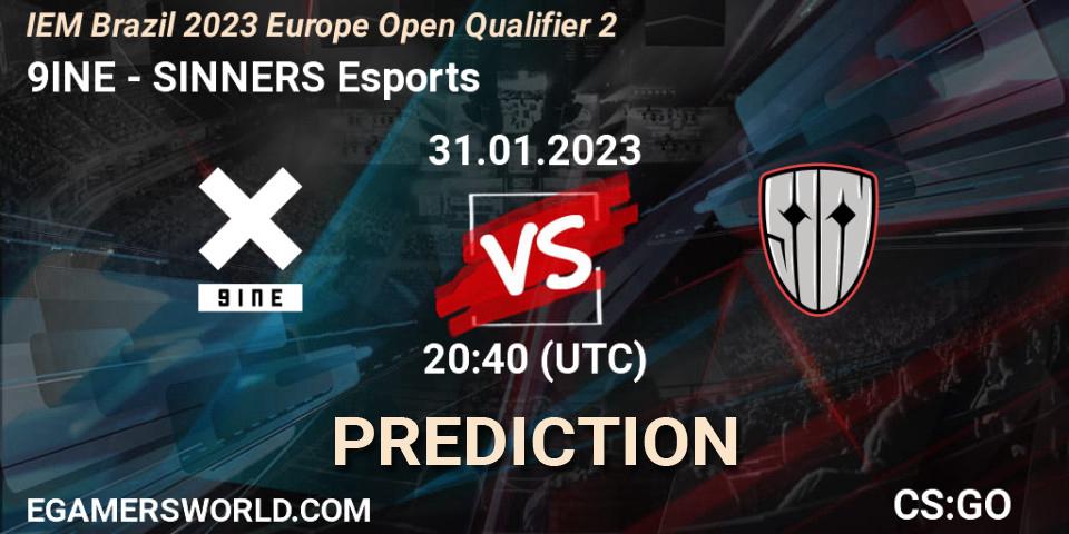 Prognose für das Spiel 9INE VS SINNERS Esports. 31.01.2023 at 20:45. Counter-Strike (CS2) - IEM Brazil Rio 2023 Europe Open Qualifier 2