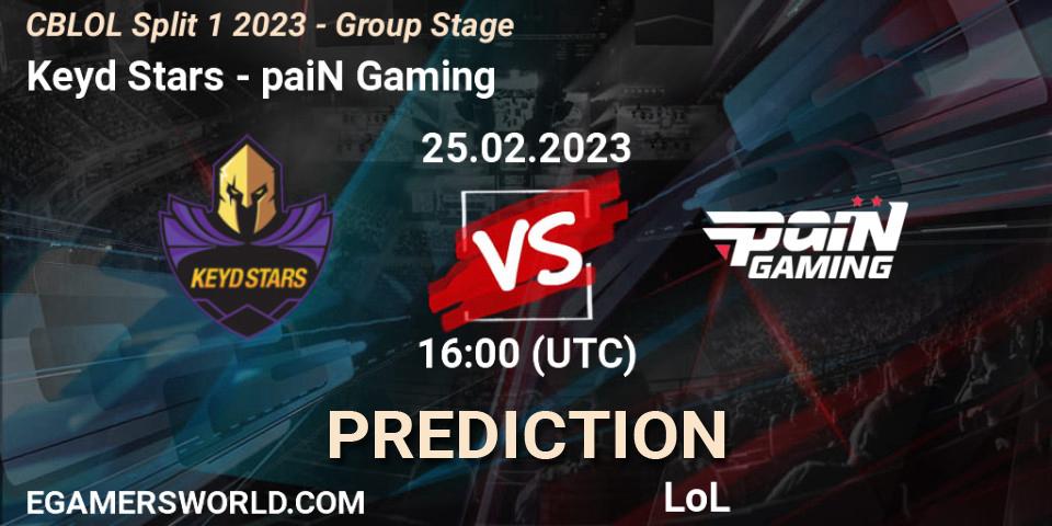 Prognose für das Spiel Keyd Stars VS paiN Gaming. 25.02.23. LoL - CBLOL Split 1 2023 - Group Stage