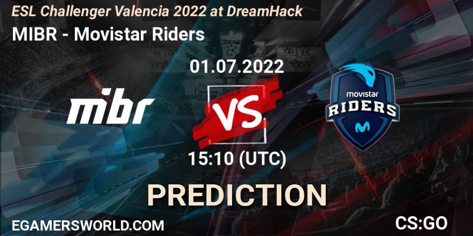 Prognose für das Spiel MIBR VS Movistar Riders. 01.07.22. CS2 (CS:GO) - ESL Challenger Valencia 2022 at DreamHack