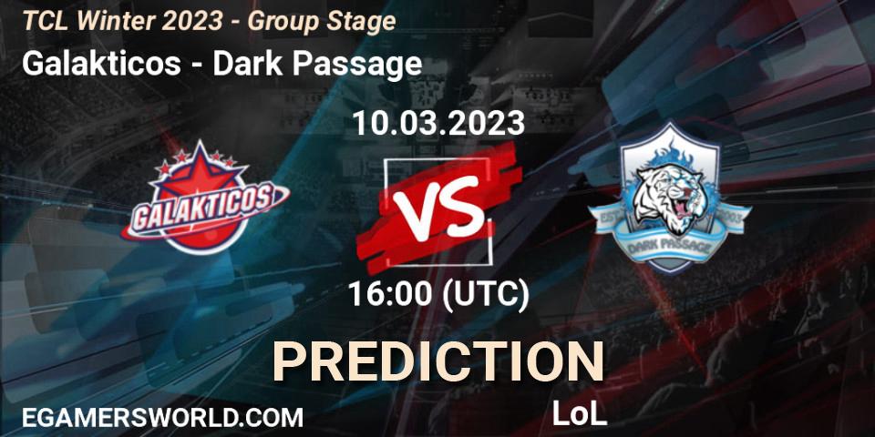 Prognose für das Spiel Galakticos VS Dark Passage. 17.03.2023 at 16:00. LoL - TCL Winter 2023 - Group Stage