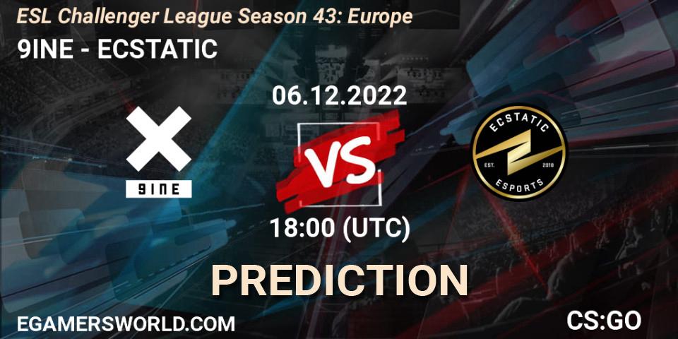 Prognose für das Spiel 9INE VS ECSTATIC. 06.12.22. CS2 (CS:GO) - ESL Challenger League Season 43: Europe