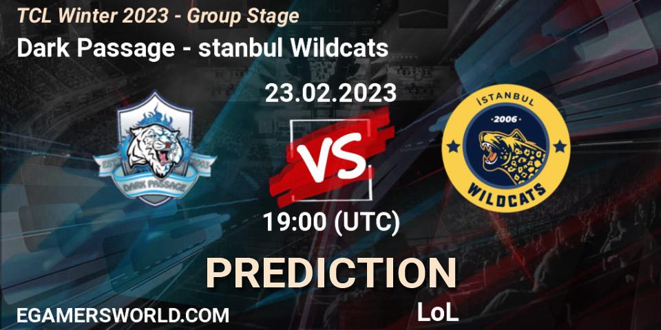 Prognose für das Spiel Dark Passage VS İstanbul Wildcats. 05.03.2023 at 19:00. LoL - TCL Winter 2023 - Group Stage