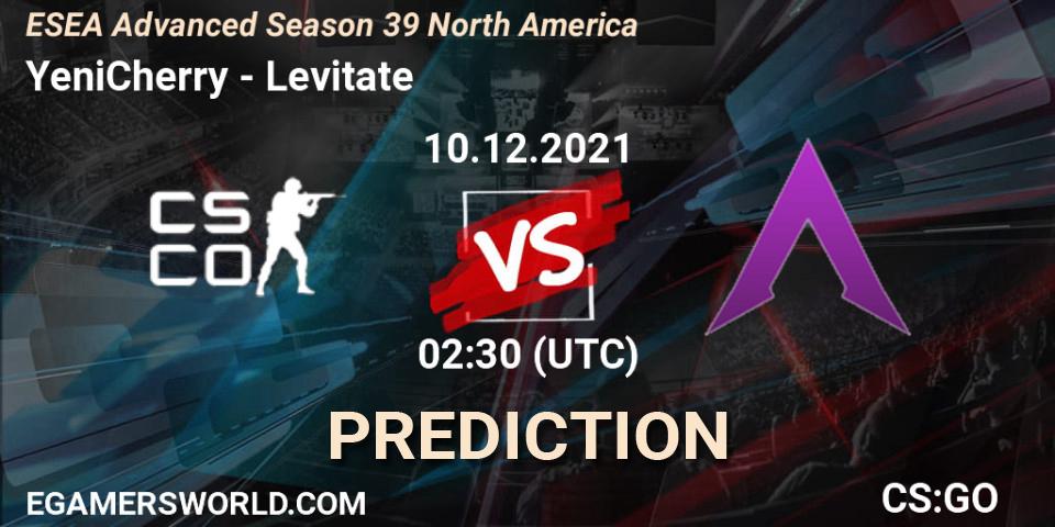 Prognose für das Spiel YeniCherry VS Levitate Esports. 10.12.2021 at 02:30. Counter-Strike (CS2) - ESEA Advanced Season 39 North America